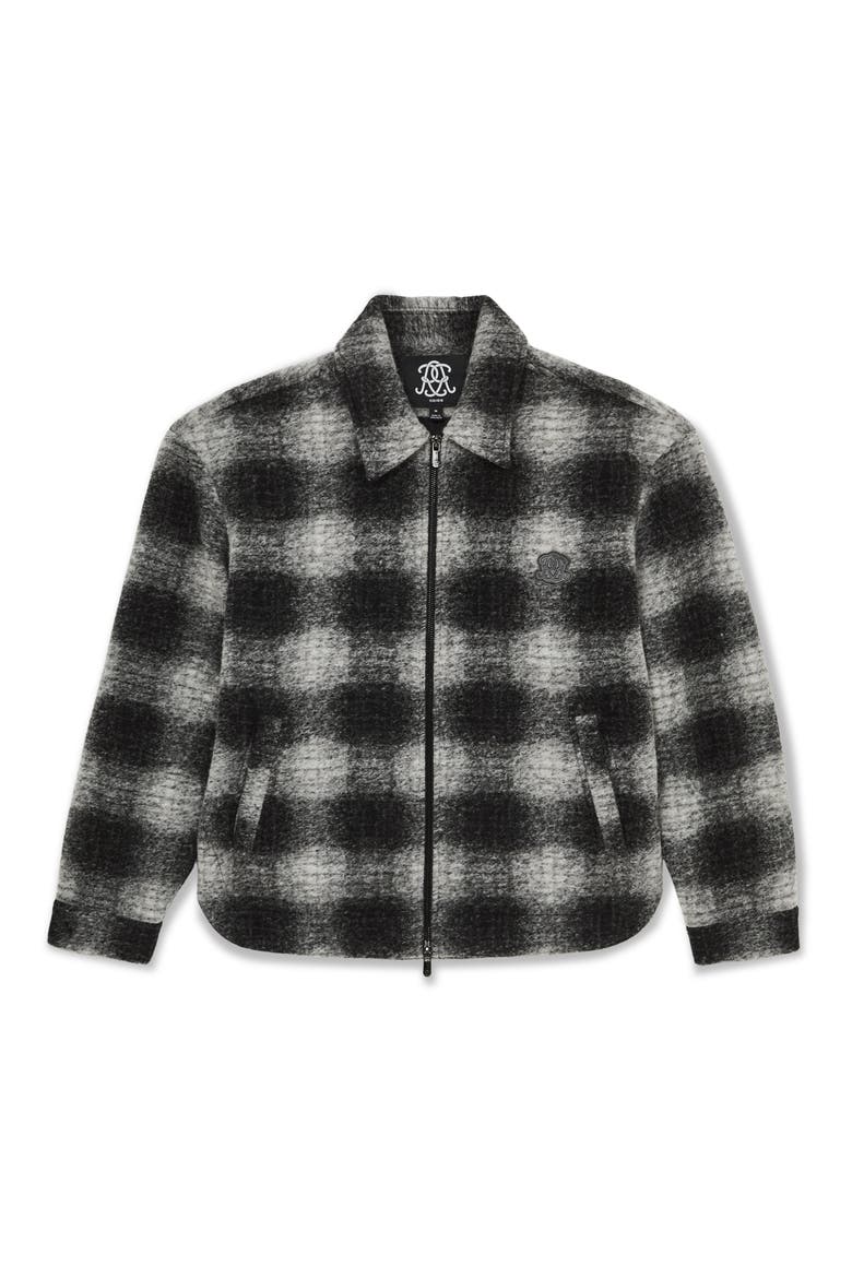 Barton Graphic Fleec Shirt Jacket, Alternate, color, BLACK/ WHITE