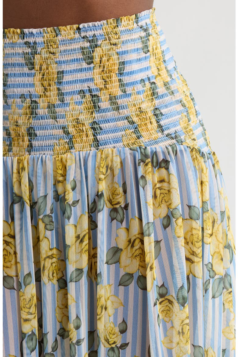 Smocked Cover-Up Maxi Skirt, Alternate, color, YELLOW ROSE