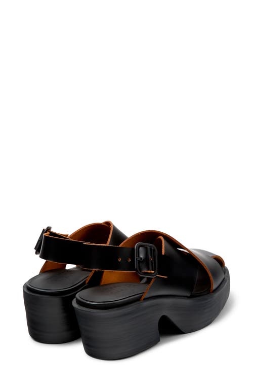 Camper Billie Slingback Platform Sandal In Black