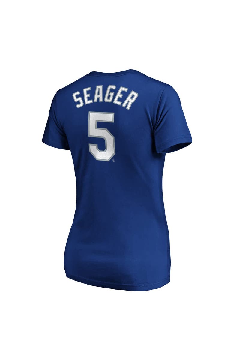MAJESTIC Women's Majestic Corey Seager Royal Los Angeles Dodgers Official Player Name & Number V-Neck T-Shirt, Alternate, color, 