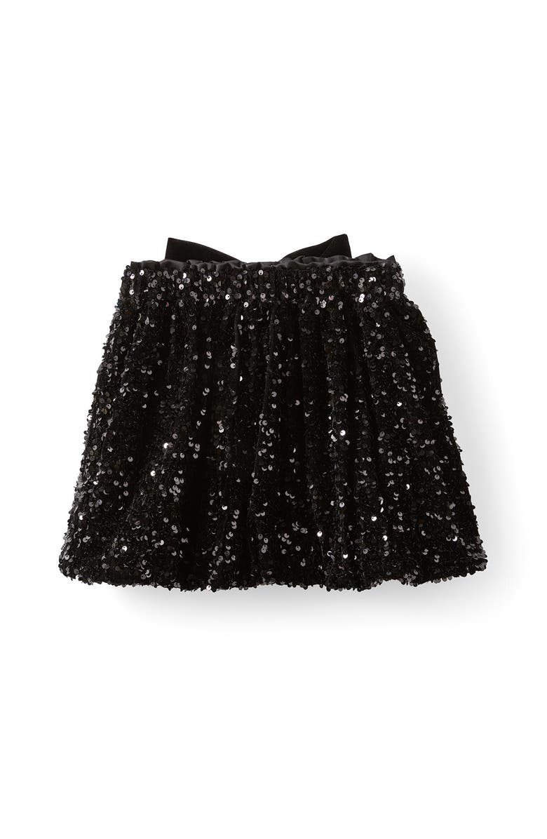 Cotton On Kids Kid's Daisy Embellished Bow Bubble Skirt, Alternate, color, Black Plush Sparkle