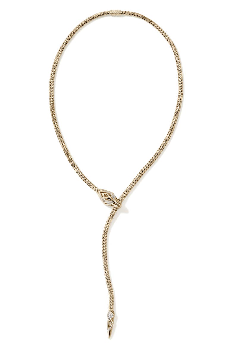 Naga Y-Necklace, 14K Gold, Diamond, Alternate, color, GOLD