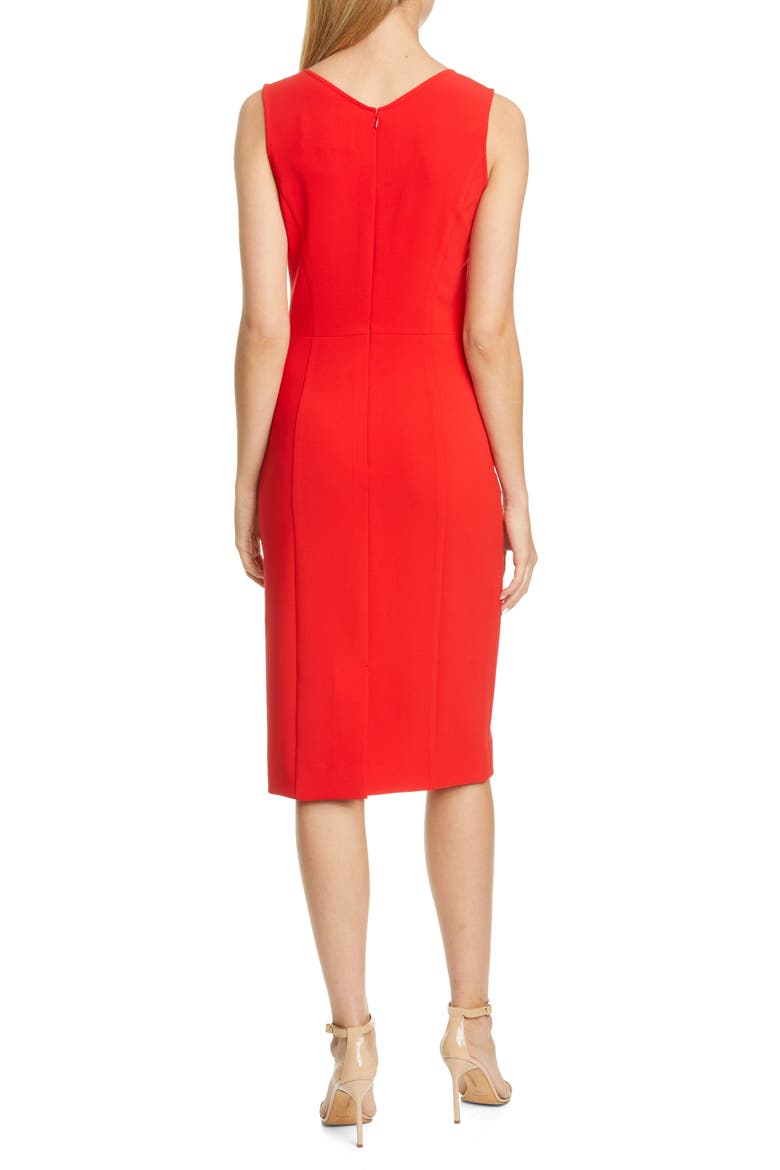 V-Neck Sheath Dress, Alternate, color, CHILI RED