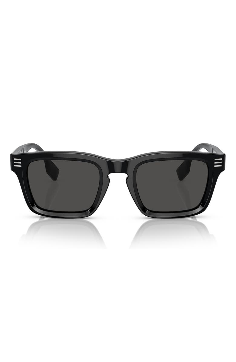 Burberry 51mm Rectangular Sunglasses, Main, color, Black