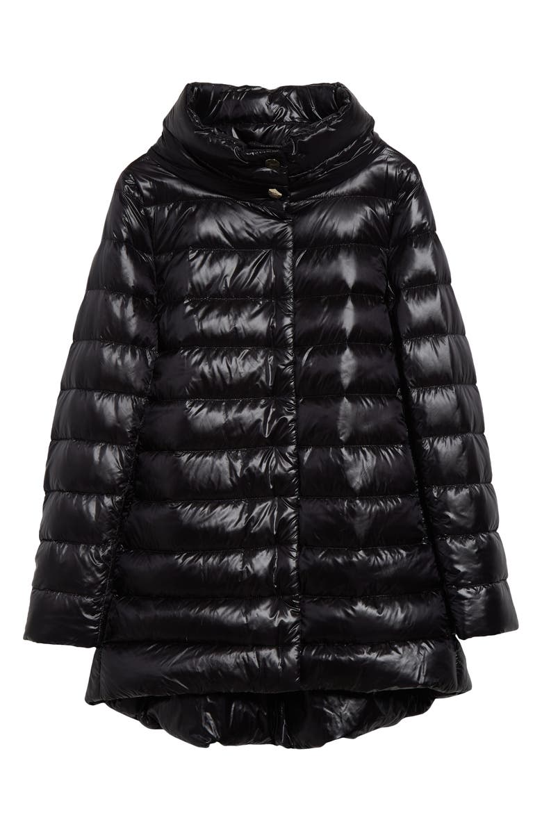 Herno Amelia Water Resistant High-Low Down Jacket, Alternate, color, Black