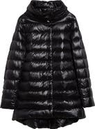 ダウンジャケット・コート HERNO Herno Woman's Amelia Black Nylon Down Jacket Herno Amelia Water Resistant High-Low Down Jacket | Nordstrom
