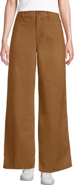 Lands' End Stretch Canvas High Rise Wide Leg Pants