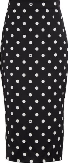 Dolce&Gabbana Polka Dot Stretch Silk Pencil Skirt | Nordstrom