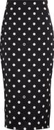 Dolce&Gabbana Polka Dot Stretch Silk Pencil Skirt