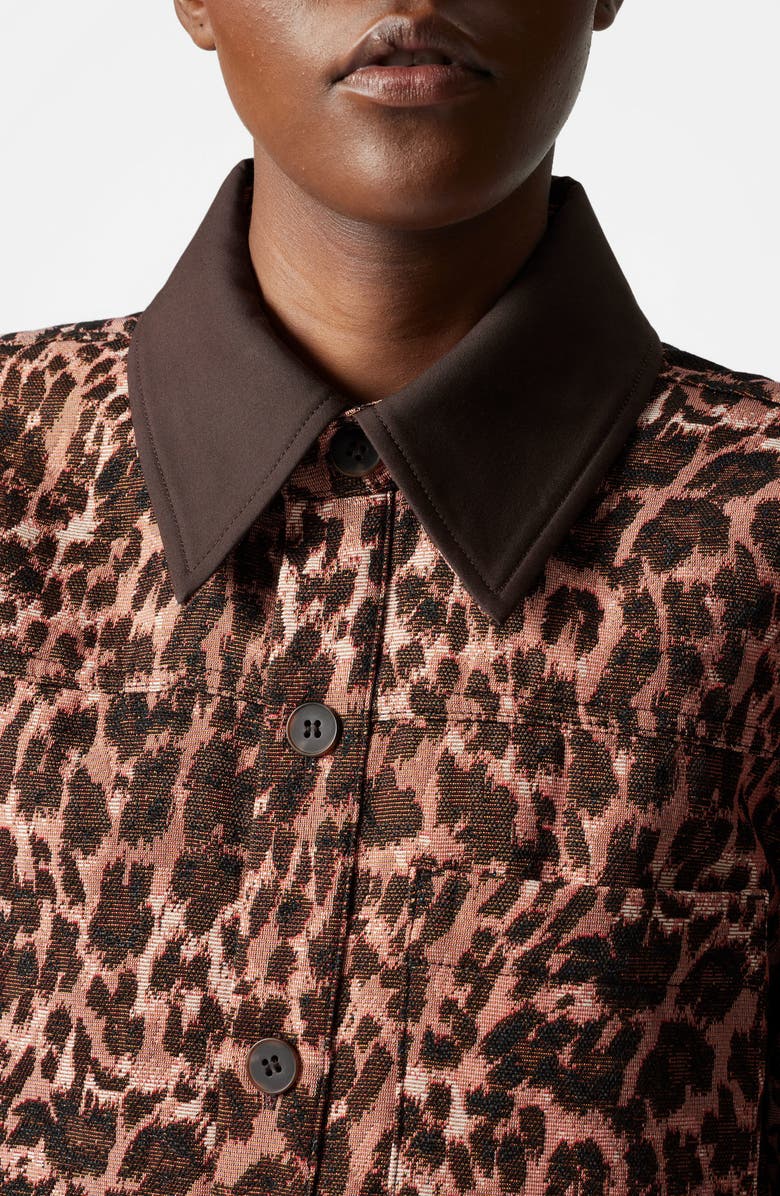 & Other Stories Leopard Print Oversize Jacket, Alternate, color, Orange Medium Dusty