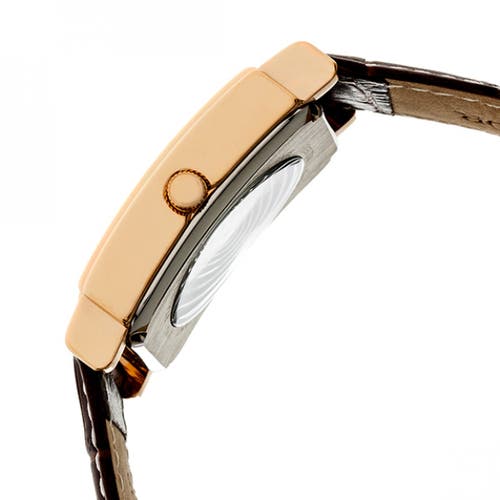 Heritor Automatic Men's Silver / Rose Gold Frederick Leather-band Watch With Seconds Sub-dial - Rose Gold, Silver In Rose Gold/silver