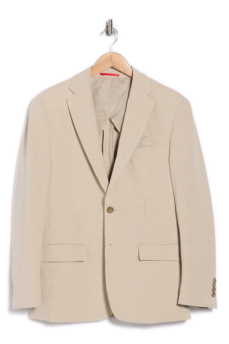 Heather Stripe Sport Coat, Alternate, color, TAN