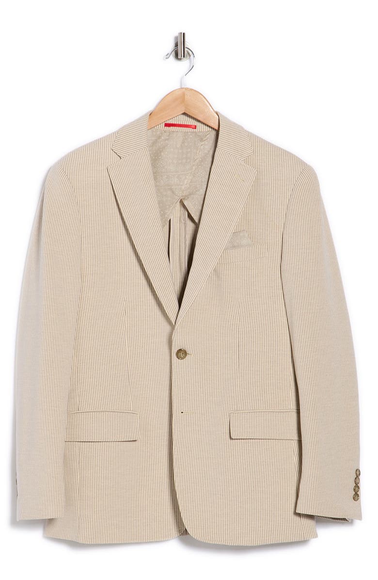 Lucky Brand Heather Stripe Sport Coat, Alternate, color, Tan
