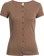 BP. Short Sleeve Rib Knit Cardigan