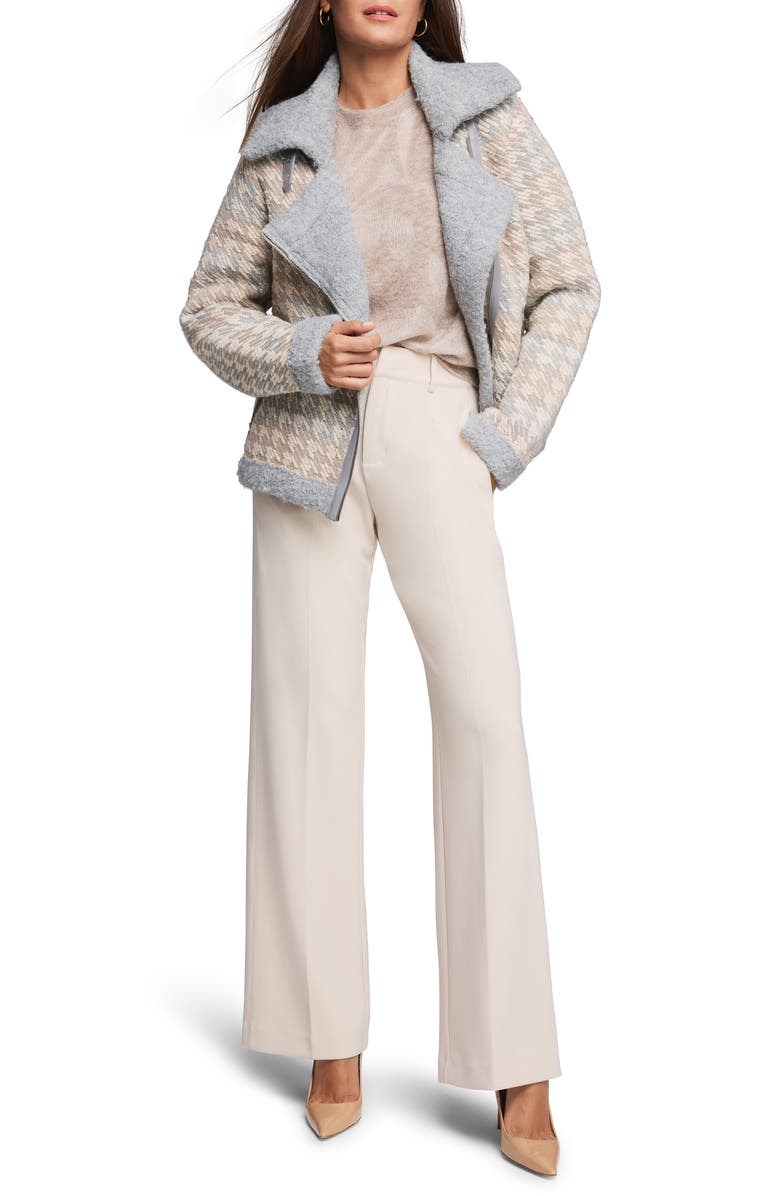 NIC+ZOE Houndstooth Bouclé Knit Jacket, Alternate, color, Neutral Multi