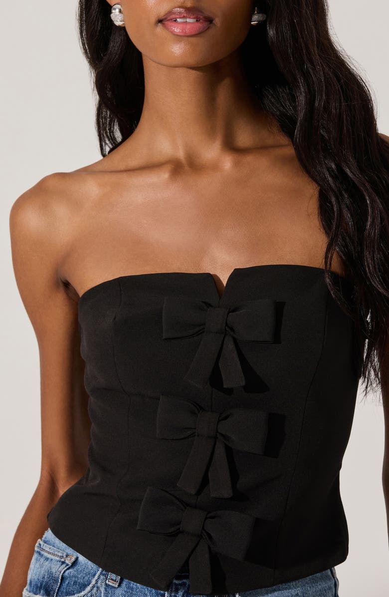 ASTR the Label Strapless Bow Top, Alternate, color, Black