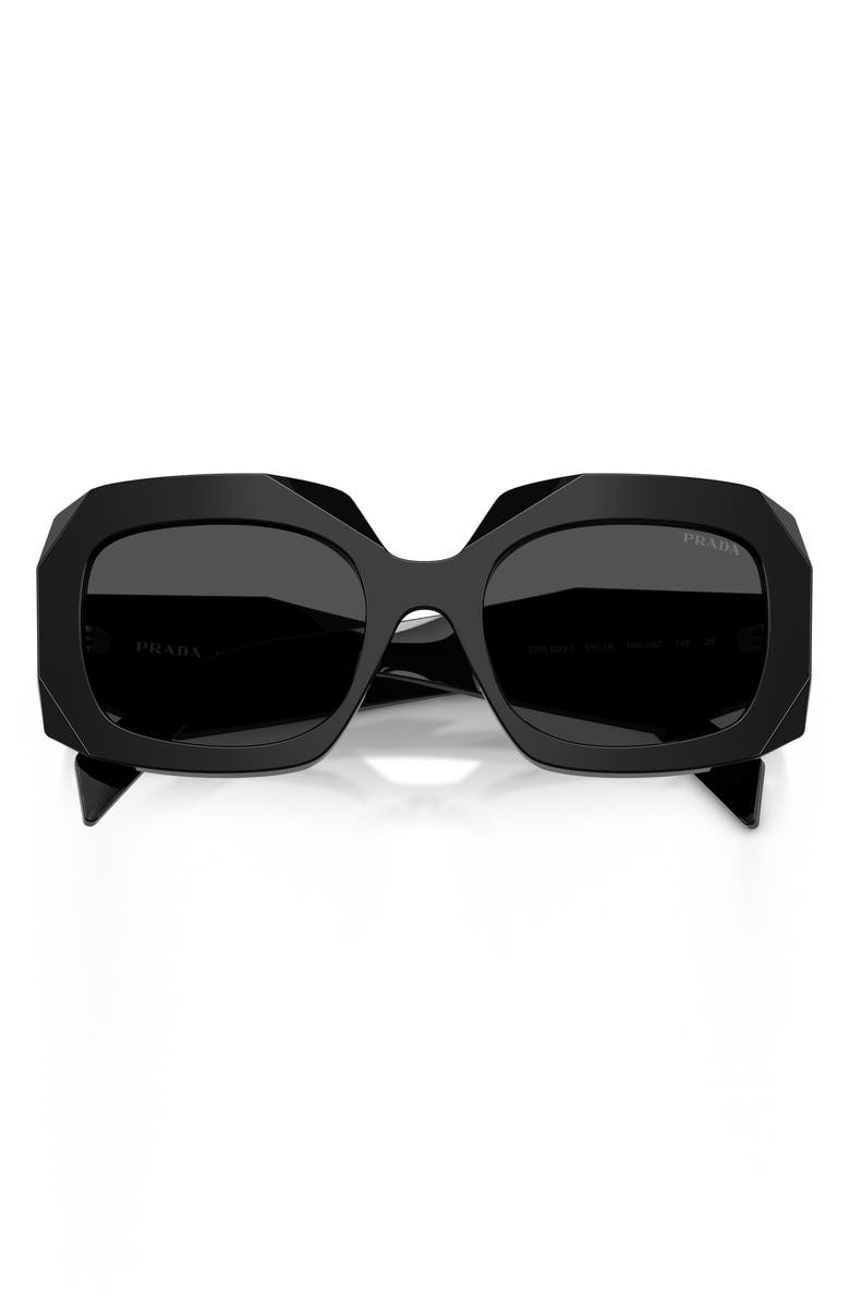 Prada 55mm Square Sunglasses, Alternate, color, Black / Dark Grey