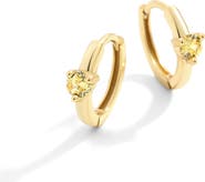 Mint & Lily Solitaire Birthstone Huggie Hoop Earrings