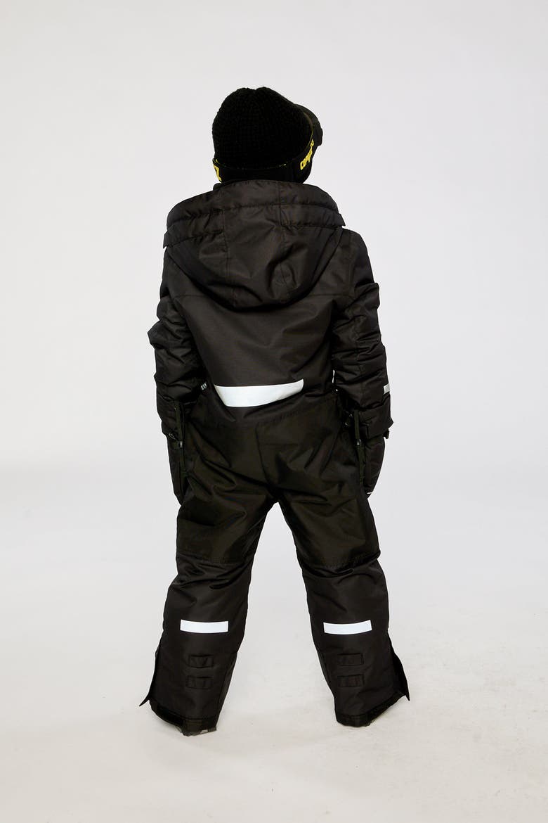 Teknik Fleece-Lined & Reinforced Knees One Piece Snowsuit, Alternate, color, Noir