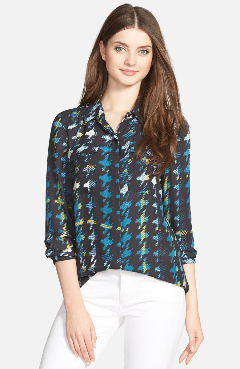 Halogen<sup>®</sup> Pocket Front Print Blouse, Main, color, 