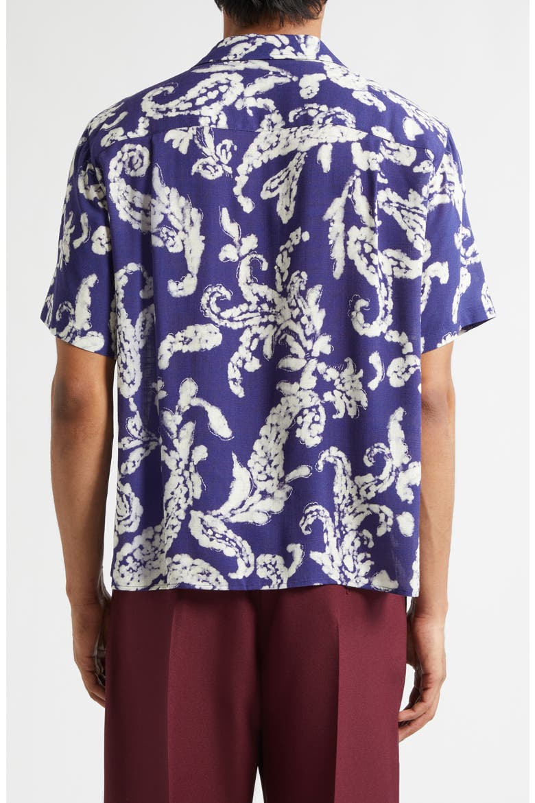 Hell Paisley Print Camp Shirt, Alternate, color, BLUE PAISLEY