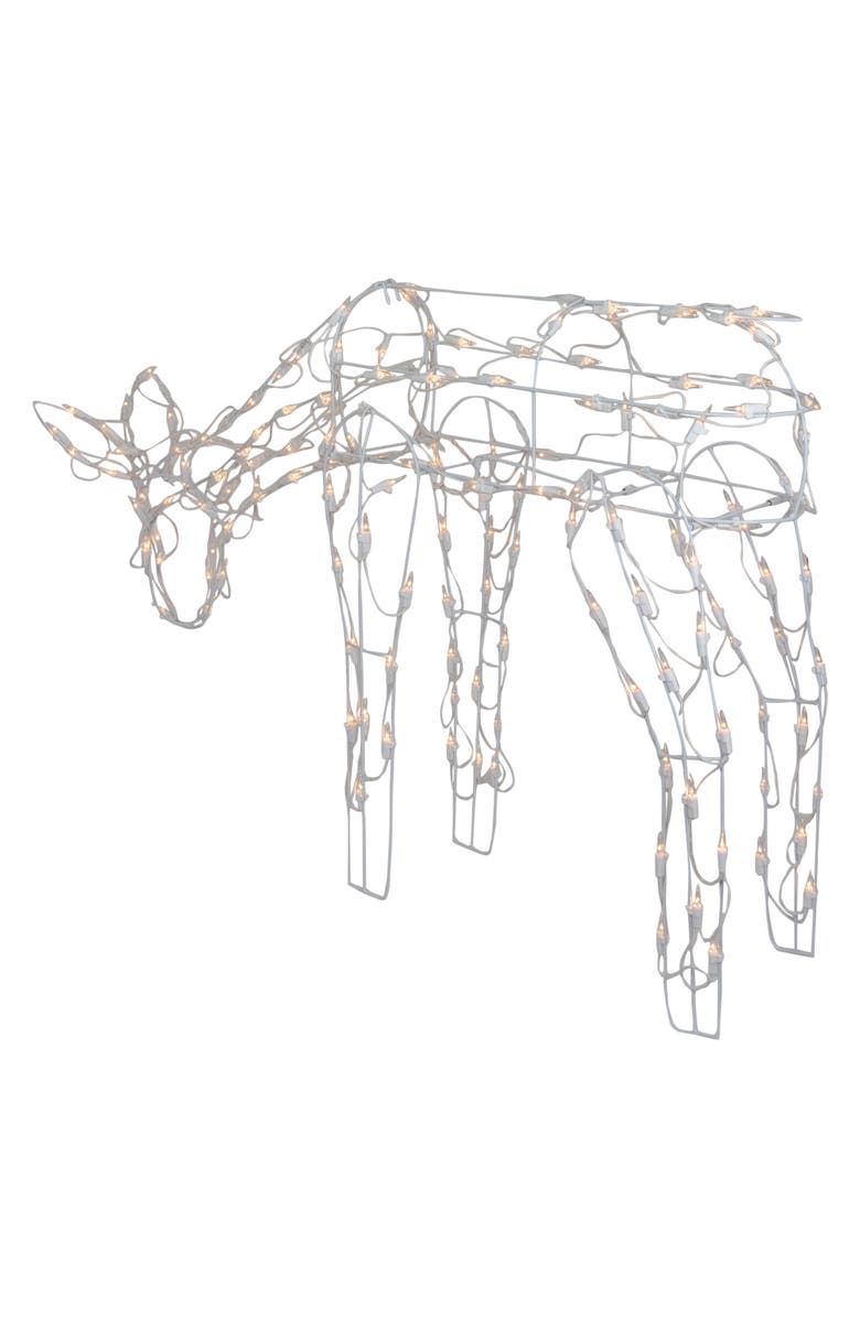 Northlight Lighted Feeding Reindeer Outdoor Christmas Decoration - 42" - White - Clear Lights, Alternate, color, 
