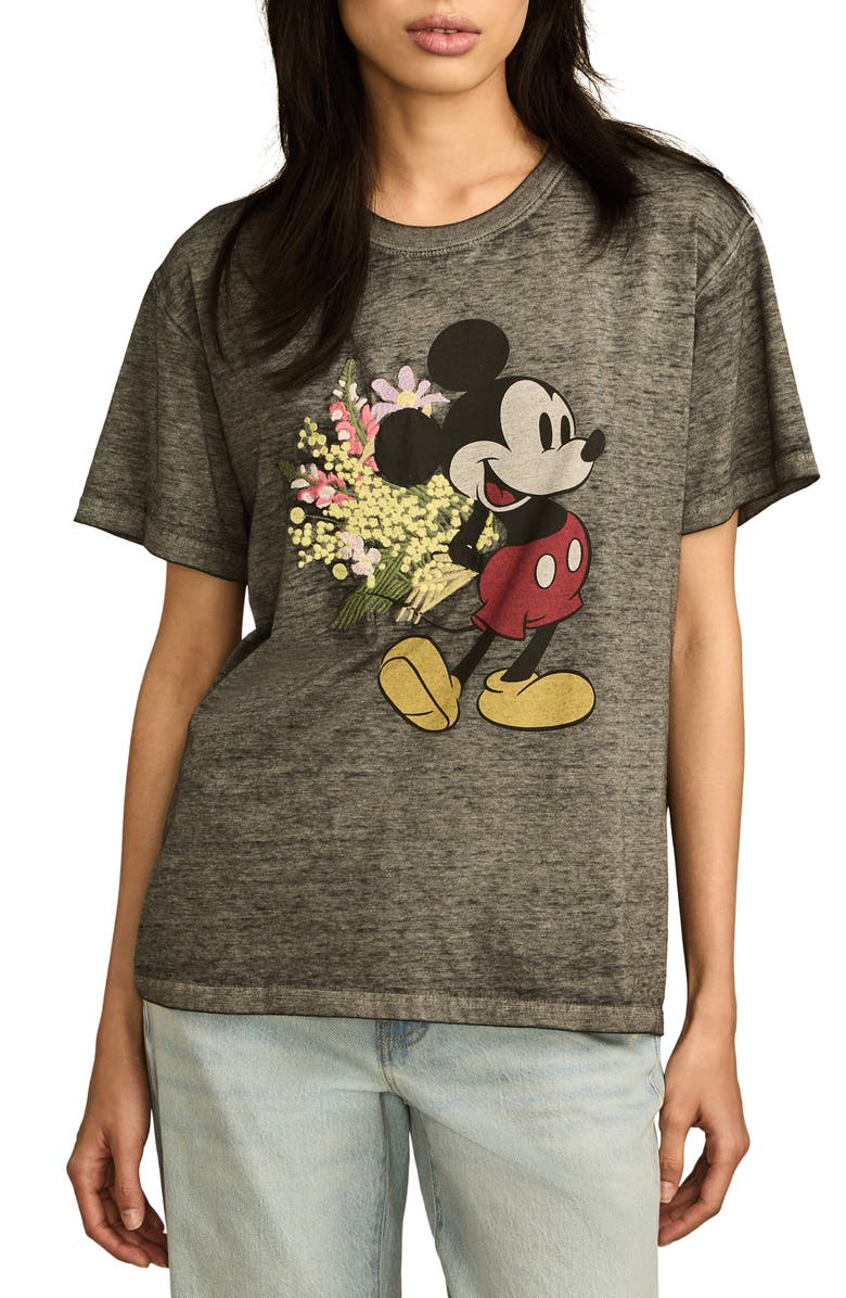 Lucky Brand Minnie Mouse Flowers Graphic T-Shirt, Main, color, 