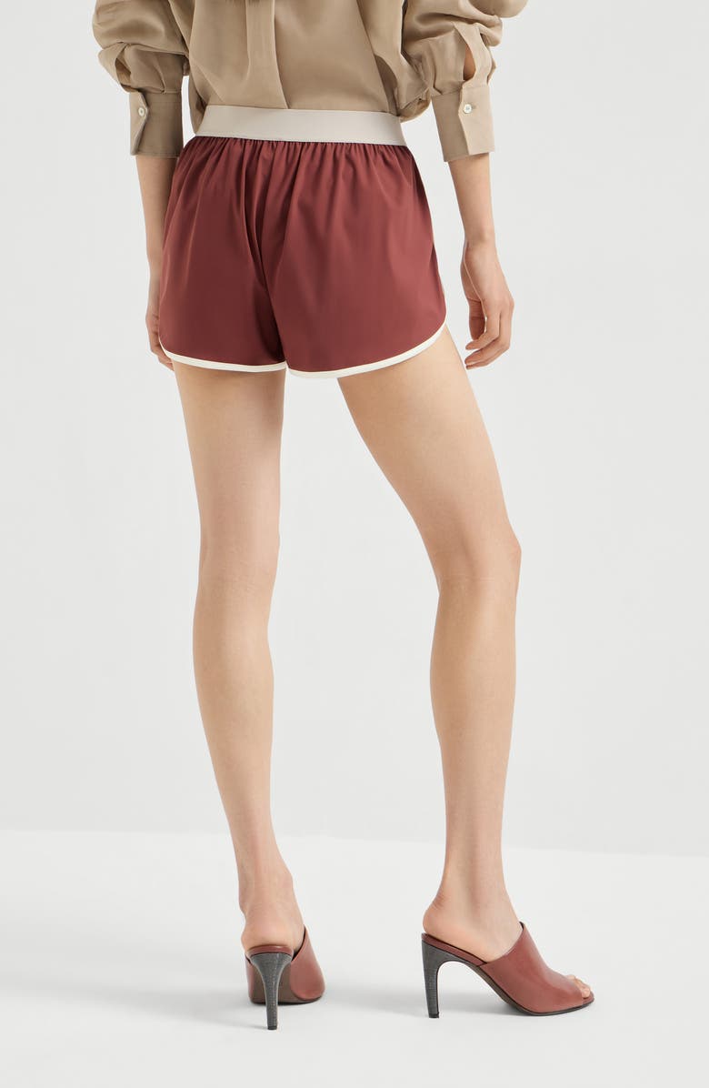 Brunello Cucinelli Shorts with logo, Alternate, color, Bordeaux