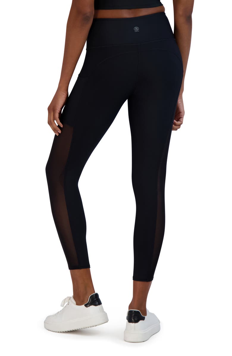SAGE COLLECTIVE High Waist Mesh Panel 7/8 Crop Leggings, Alternate, color,