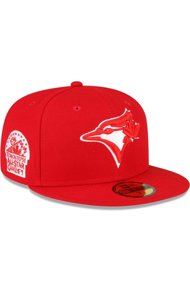 New Era Men's New Era Red Toronto Blue Jays Sidepatch 59FIFTY Fitted Hat, Main, color,