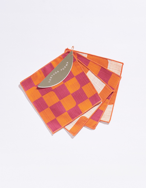 Checker Cocktail Napkins Set of 4