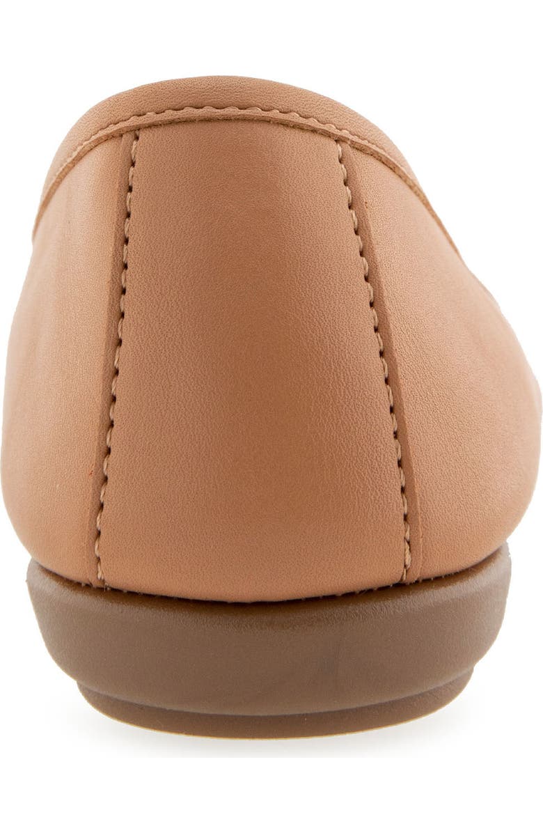 Aerosoles Big Bet Buckle Round Toe Flat, Alternate, color, Natural Faux Leather