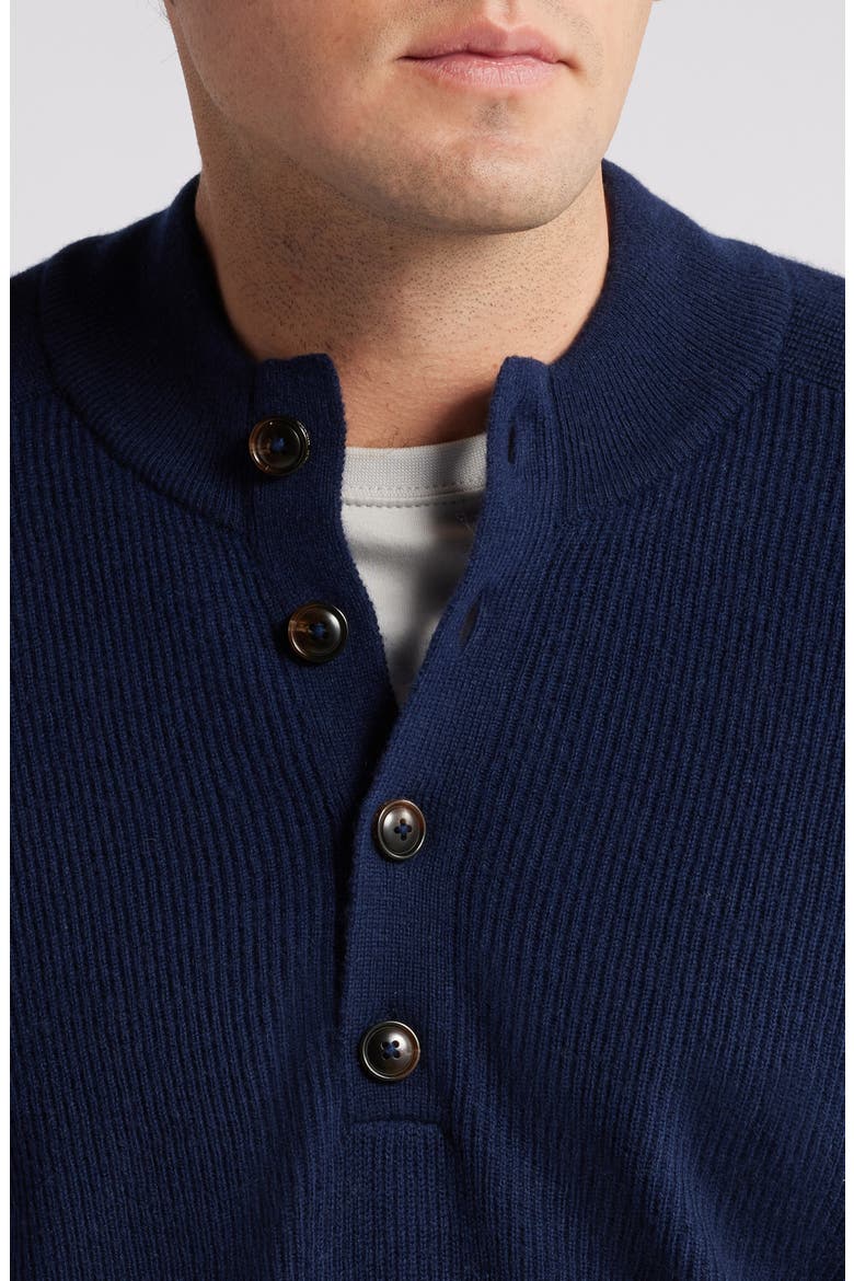 Ruxton Merino Wool & Cashmere Mock Neck Sweater, Alternate, color, NAVY