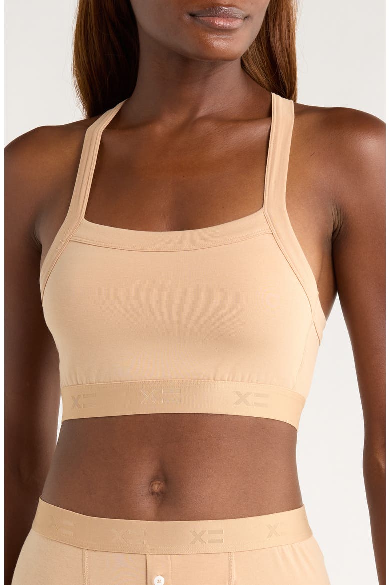 Scoop Soft Stretch Cotton Bralette, Main, color, CHAI