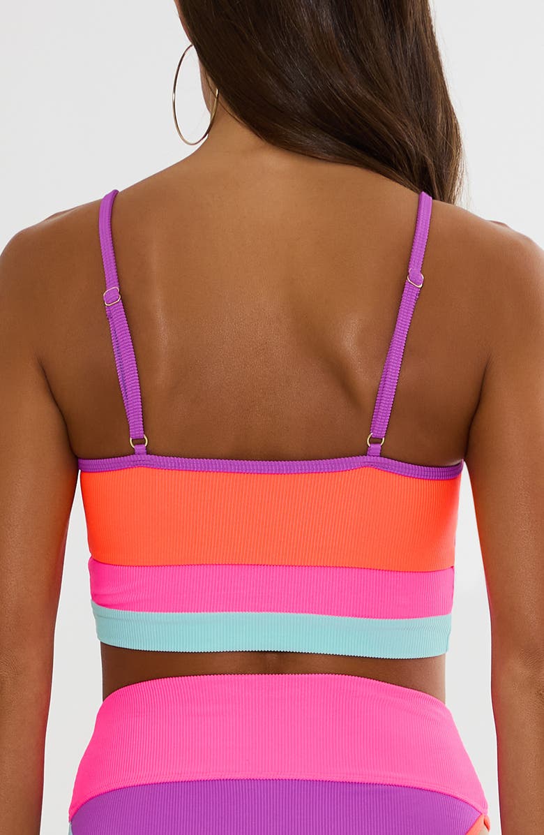 Beach Riot Eva Rib Colorblock Bikini Top, Alternate, color, Vibrant Volley Colorblock