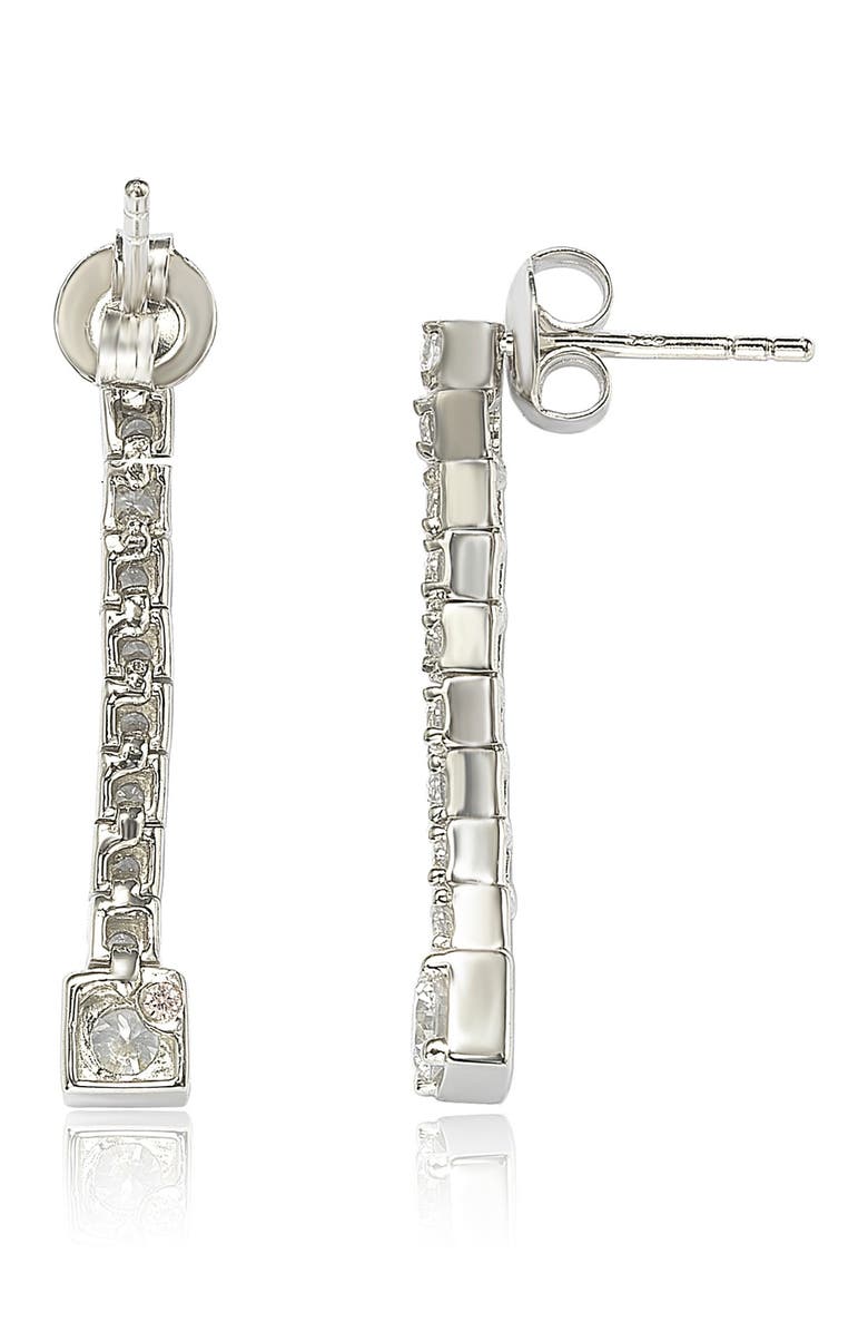 SUZY LEVIAN Sterling Silver A Touch of Dazzle CZ Drop Earrings, Alternate, color, Metallic Silver