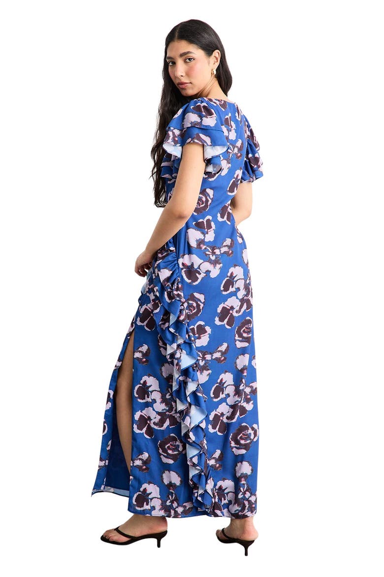 Side Split Ruffle Detail Maxi Dress, Alternate, color, Floral