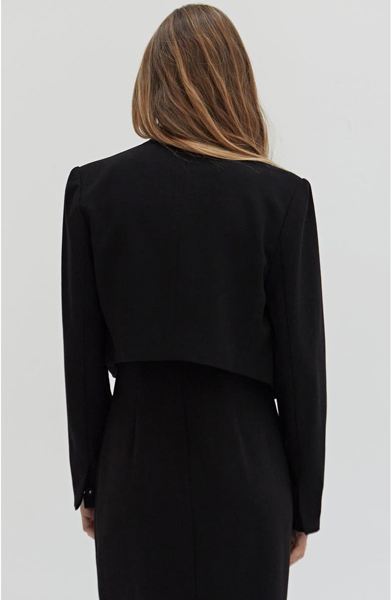 CRESCENT Collarless High Neck Crop Blazer, Alternate, color, 