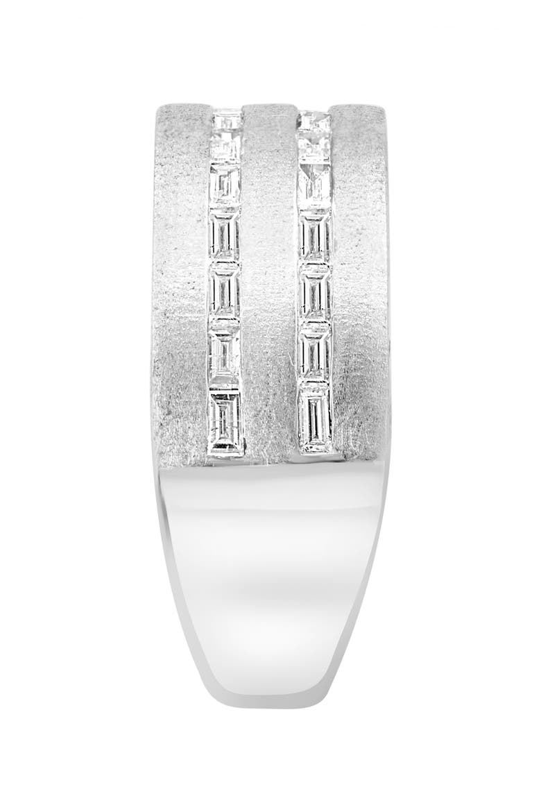 Sterling Silver Baguette Diamond Band Ring, Alternate, color, WHITE