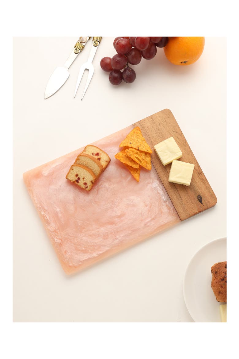 Ivory Resin & Wood Cheese Board, Alternate, color, PINK