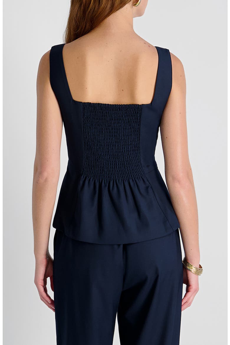 Square Neck Twill Top, Alternate, color, MARINE