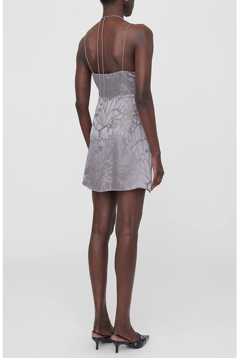 Papillon Silk Jacquard Minidress, Alternate, color, ASH VIOLET BUTTERFLY JACQUARD