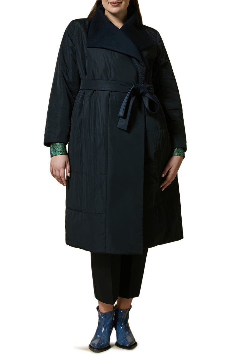 Marina Rinaldi Tarantino Reversible Tie Waist Coat, Main, color,