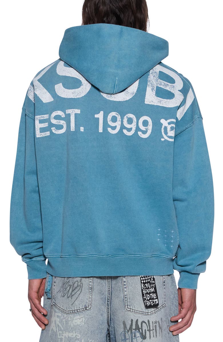Ksubi State Ekcess Cotton Hoodie, Alternate, color, Blue