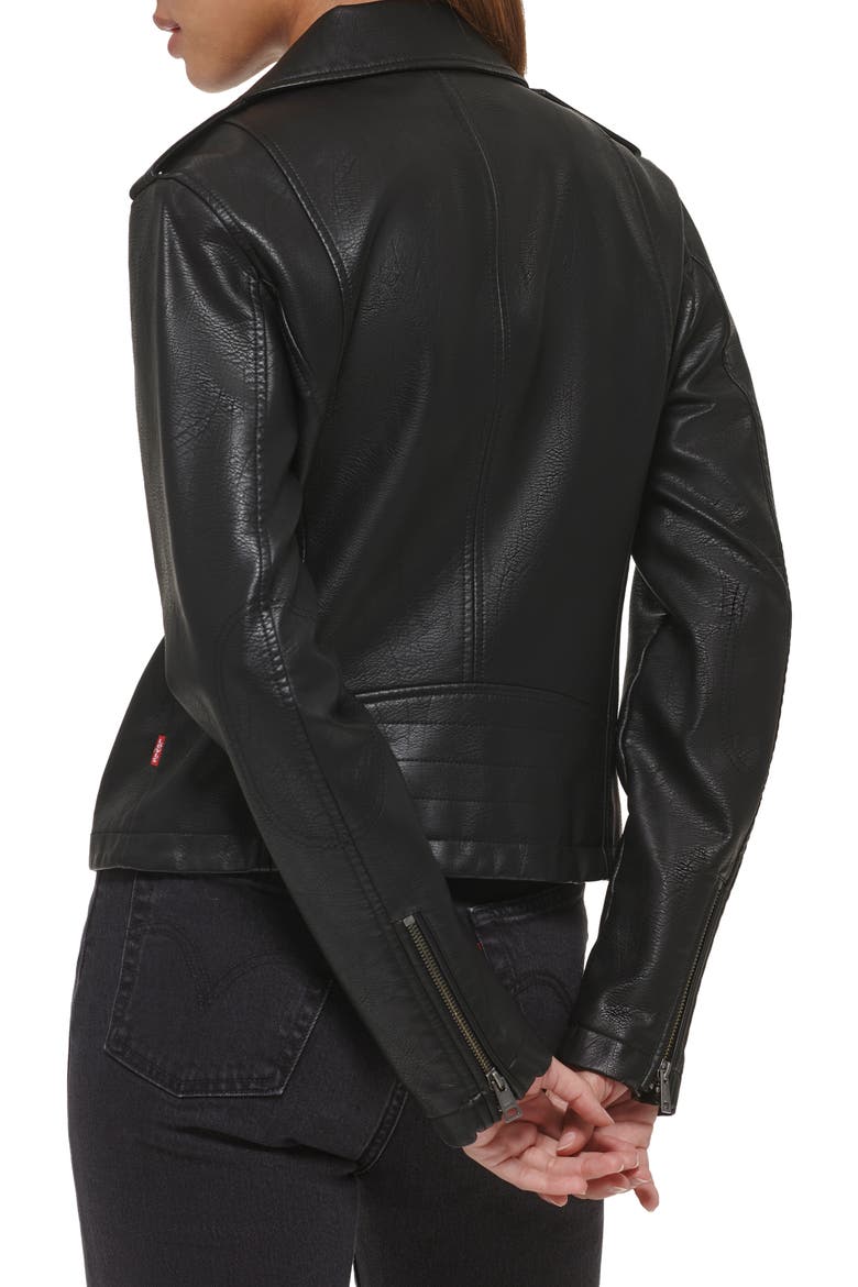 Levi's® Faux Leather Moto Jacket, Alternate, color, BLACK