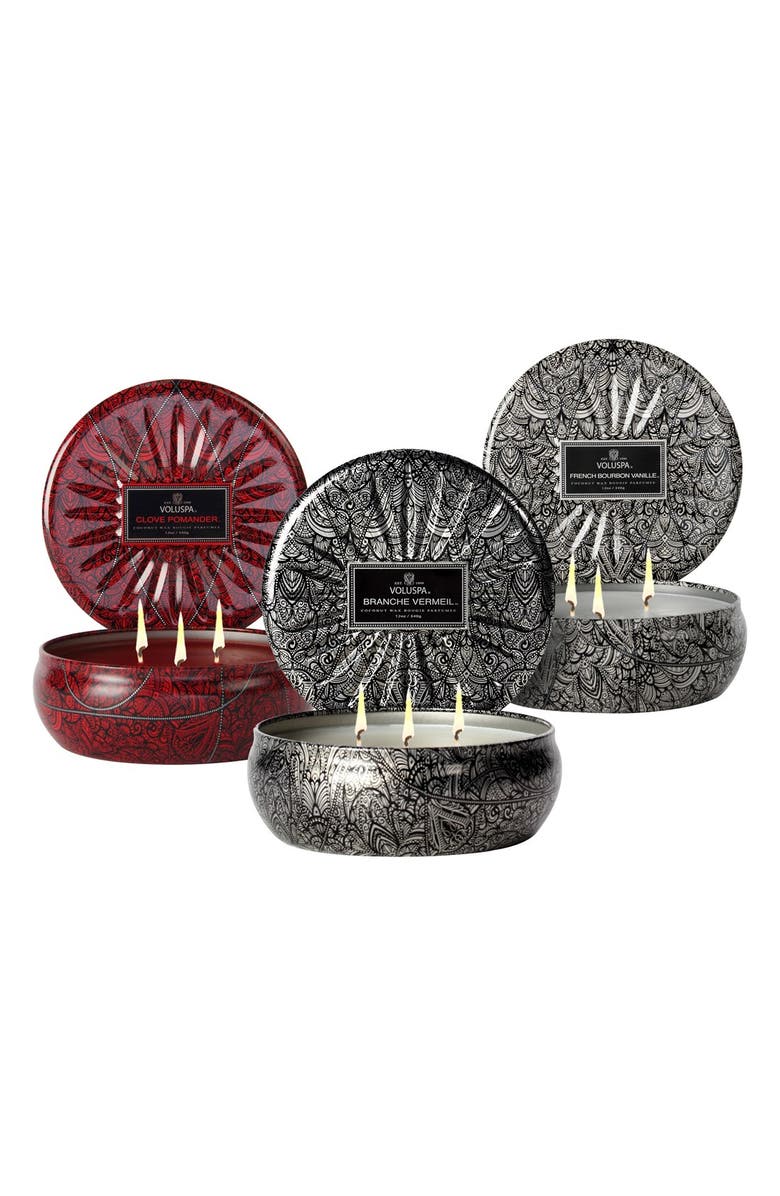 Voluspa 'Vermeil' Three-Wick Candle Trio, Main, color,