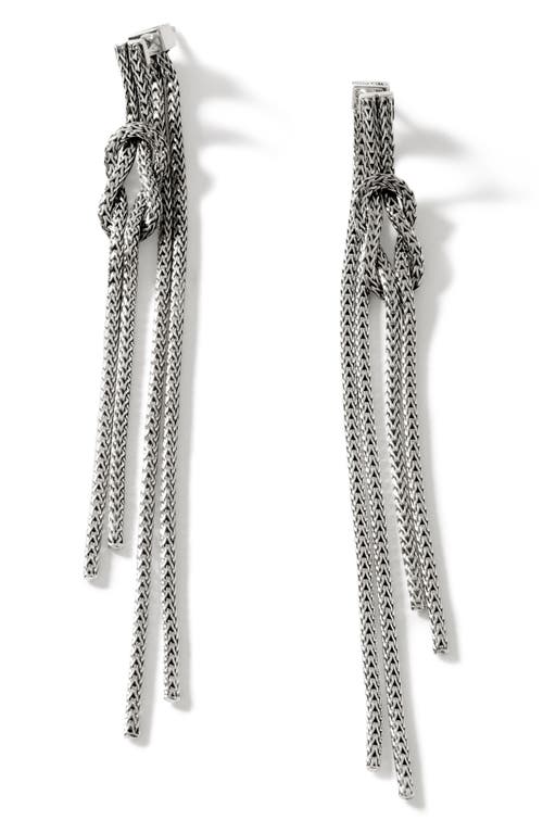 John Hardy Sterling Silver Love Knot Chain Drop Earrings In Silver