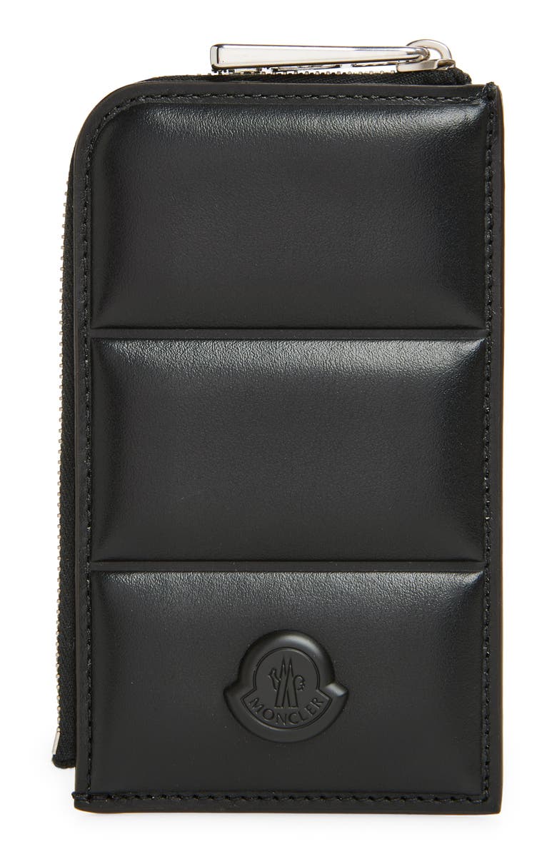 Moncler Quilted Leather Card Case, Main, color, 