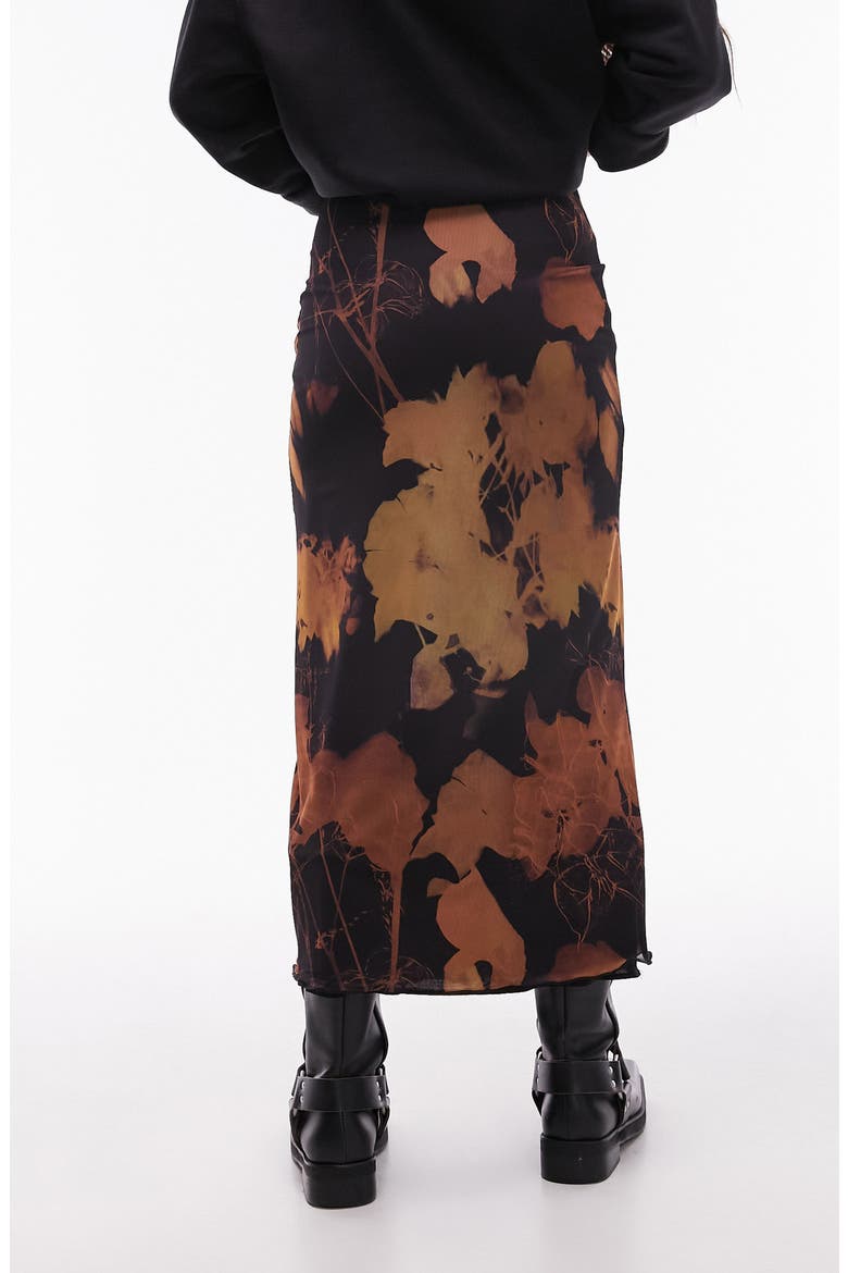 Floral Mesh Maxi Skirt, Alternate, color, BLACK MULTI