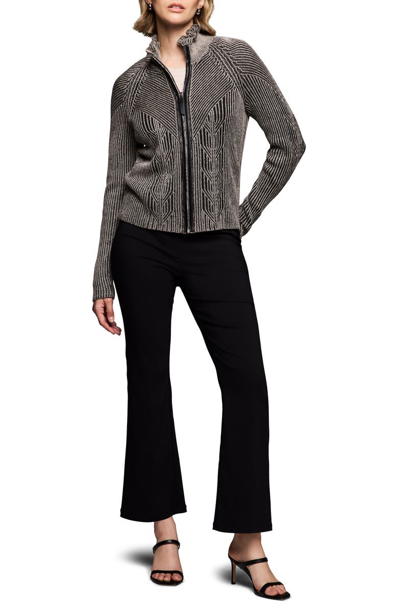 NIC+ZOE NIC AND ZOE ENGINEERED ZIP CARDIGAN, Alternate, color, Black Multi